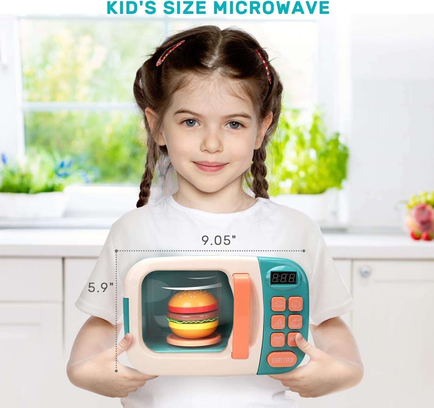 Educational Kids Pretend Kitchen Set with Microwave & Realistic Cooking Fun