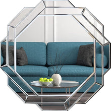 Load image into Gallery viewer, Stylish 31.5" Hexagonal Wall Mirror - Sleek Silver Finish for Elegant Homes