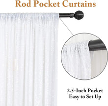 Load image into Gallery viewer, 8FTx10FT White Sequin Fabric Backdrop - No Dropping Sequins for Parties