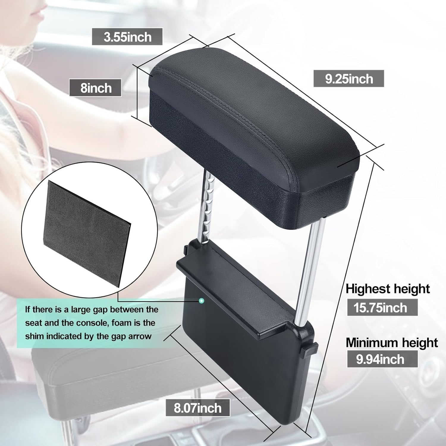 Adjustable Center Console Armrest Storage Box - Universal Fit for All Vehicles