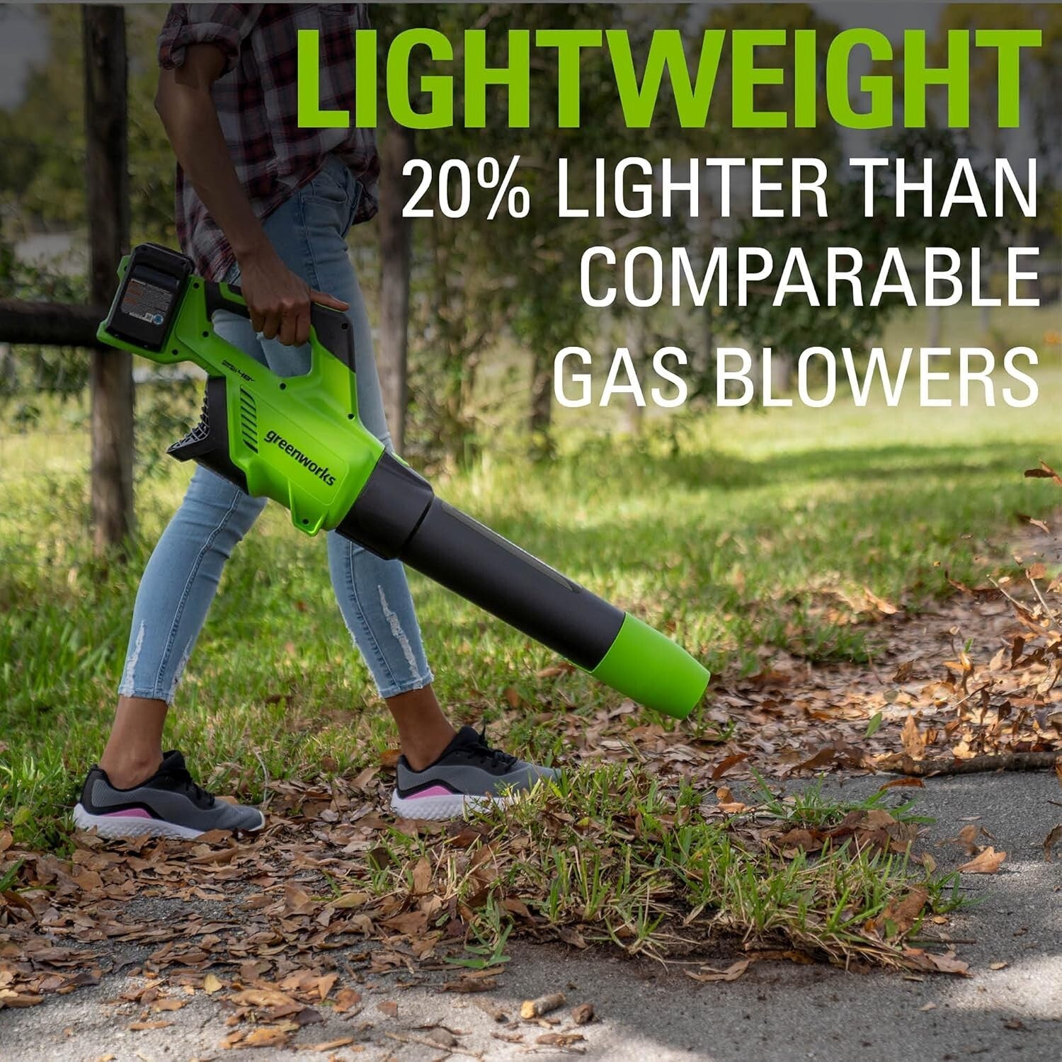 Cushioned Grip 48V Cordless Leaf Blower - 585 CFM Airflow, Up to 30 Min
