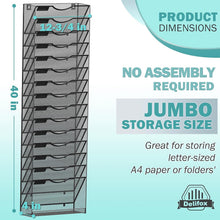 Load image into Gallery viewer, Space-Saving 16-Tier Wall File Holder with Hooks - Perfect for Home and Office