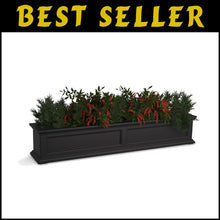 Load image into Gallery viewer, 5-Foot Black Window Box with Overflow Drainage - Weatherproof Flower Planter