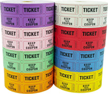 Load image into Gallery viewer, Rainbow 8000 Pairs Double Roll Raffle Tickets - Clear Numbering &amp; Writable