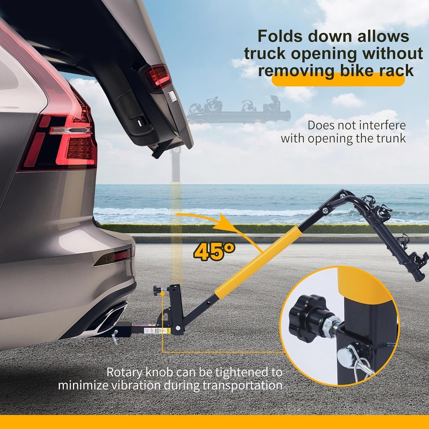 Foldable Hitch Bike Rack for Cars, SUVs & Trucks - Fits 1-1/4" & 2" Receivers
