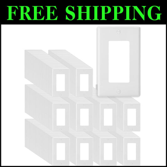 Sleek White Decorator Wall Plate Set - 680 Pieces, Easy Screw-in Installation