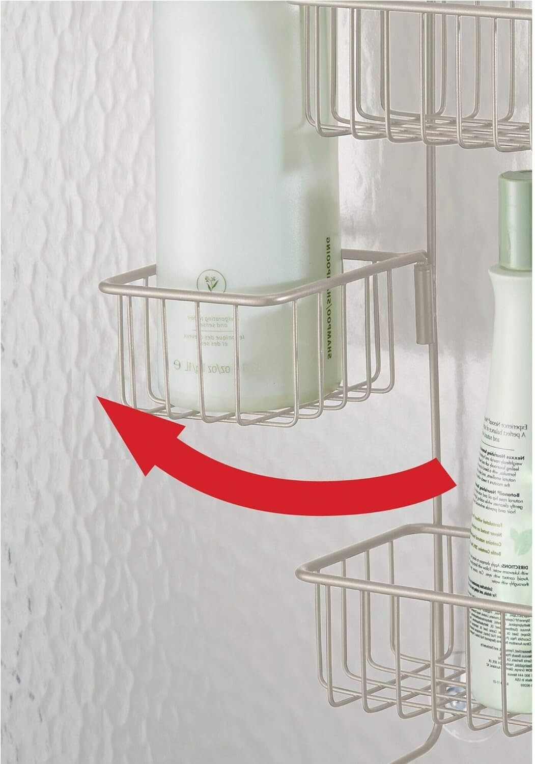 All-in-One Hanging Shower Organizer - Mounts Over Door with Suction Support