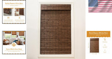 Load image into Gallery viewer, Cordless Bamboo Roman Shades - Semi-Sheer Cocoa Blinds for Stylish Windows