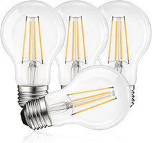 Load image into Gallery viewer, Elegant A19 LED Edison Bulbs 4-Pack - 60W Equivalent, 3500K Natural White Light