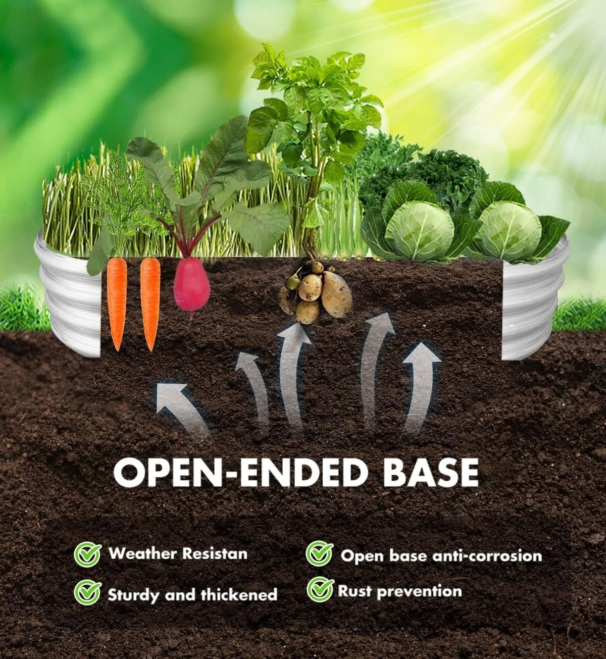 Customizable 2 Pcs Galvanized Raised Planter Box - Vegetable and Flower Support