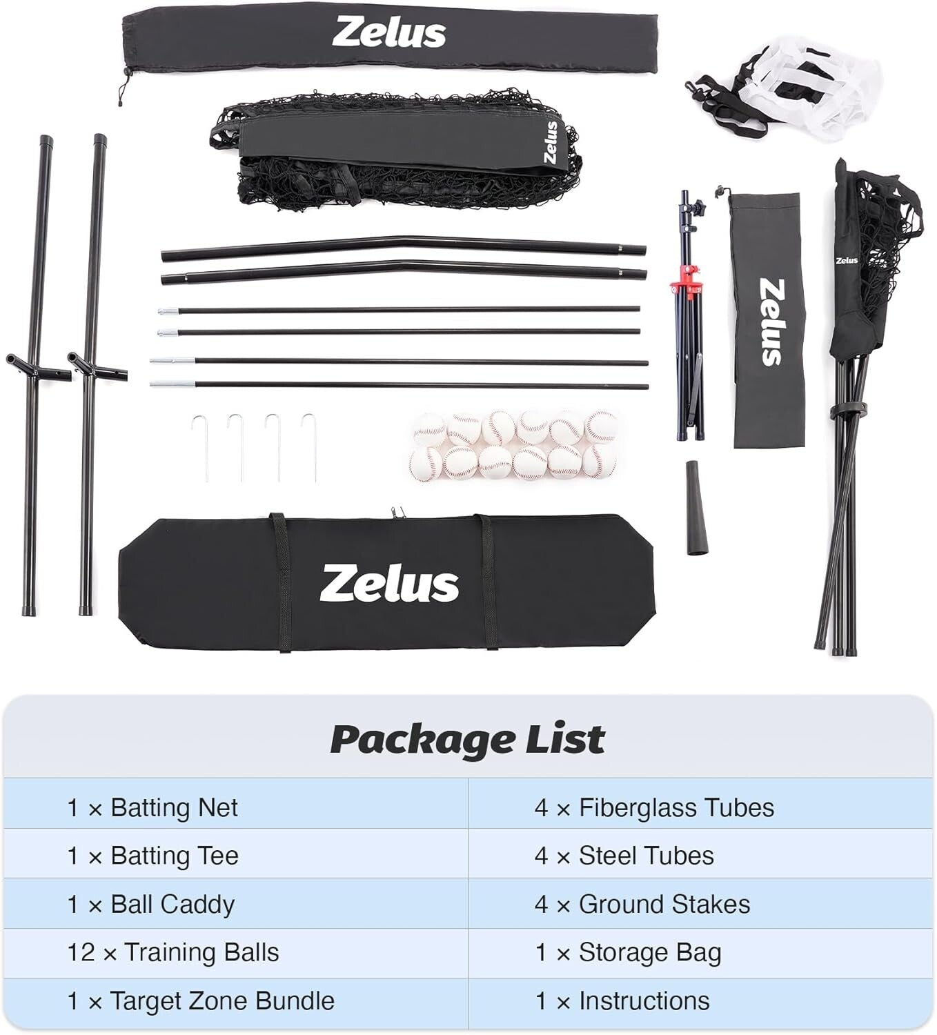 Complete 7x7 Baseball Practice Net Set with Ball Caddy & Target - Durable Design