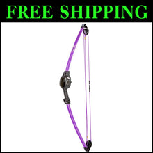 Load image into Gallery viewer, Lightweight Youth Bow Set with Whisker Biscuit, Ideal for Ages 5-10 - Flo Purple