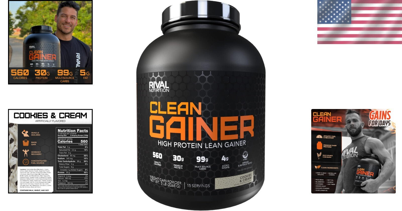 Cookies & Cream Clean Gainer - 5lbs with 30g Protein for Optimal Performance
