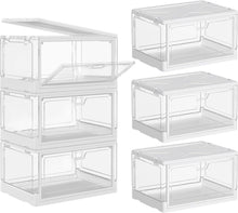 Load image into Gallery viewer, Versatile Clear Storage Bins, 24QT - Stackable Organizers with Magnetic Doors