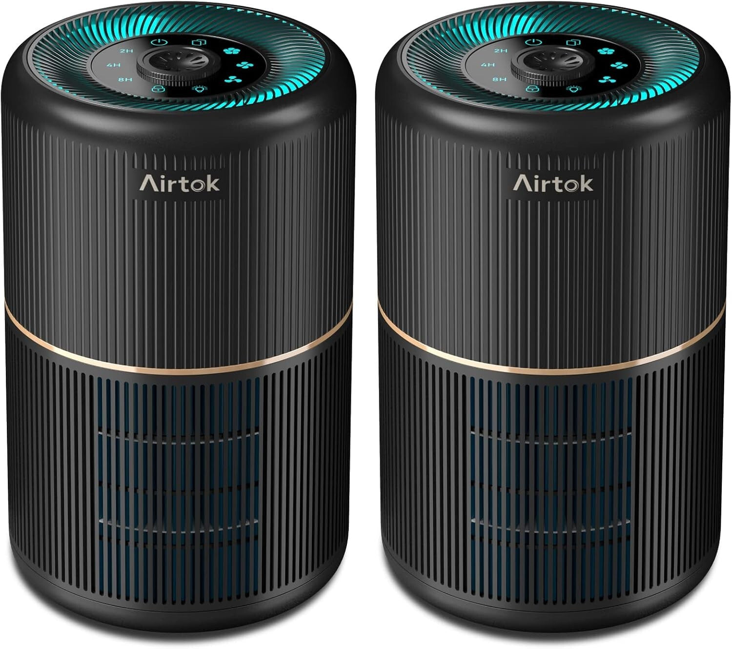 Low Noise 2-Pack Air Purifiers with Fragrance Sponge for Relaxed Living Spaces