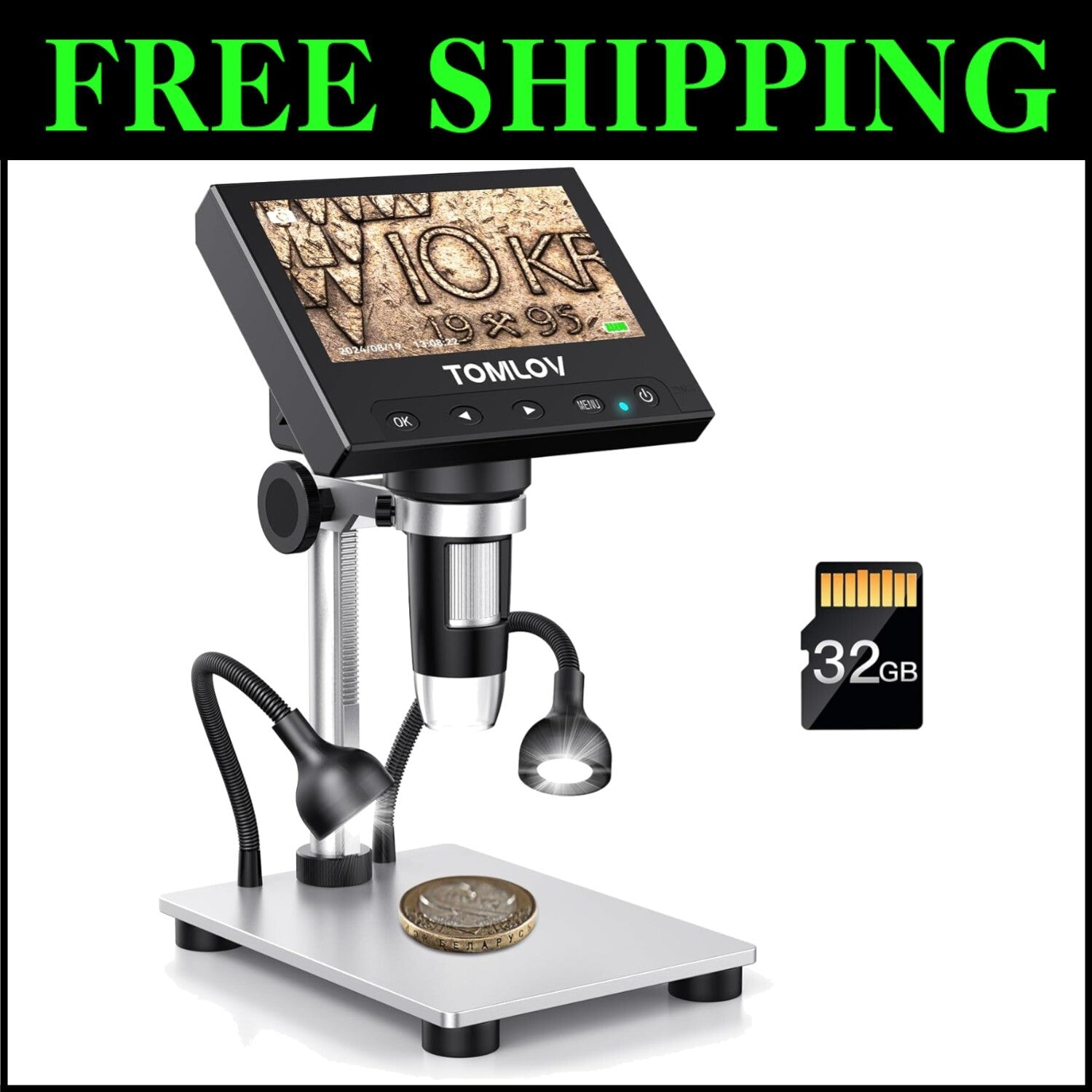 4.3" LCD USB Microscope with 1000X Magnification – Ideal for Science Exploration