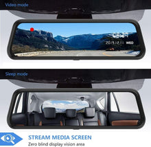 Load image into Gallery viewer, 10-Inch Full HD Touchscreen Mirror Dash Cam - Waterproof Dual Lens with G-Sensor
