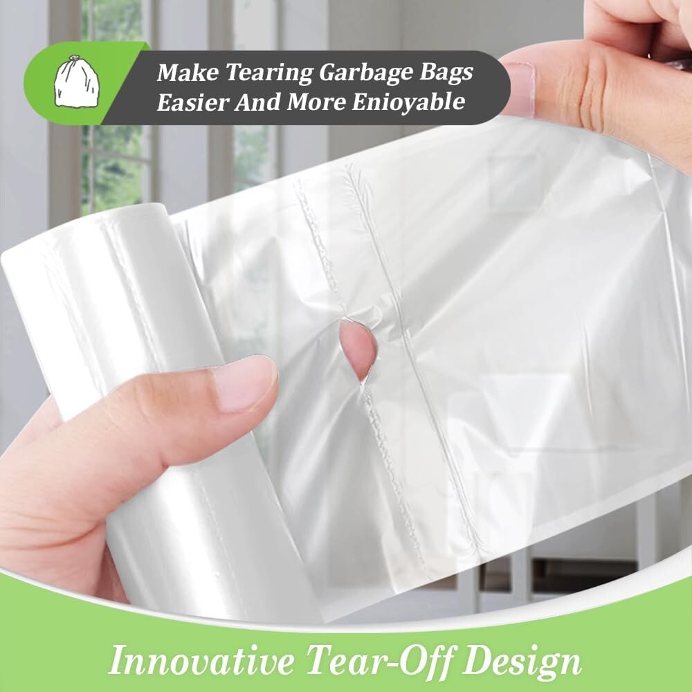 1200 Count Medium Trash Bags, 8 Gallon Clear Bin Liners for Everyday Cleanup