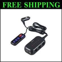 Load image into Gallery viewer, Compact 3-Way Cigarette Lighter Splitter + 2 USB Charger with Display &amp; Sensors