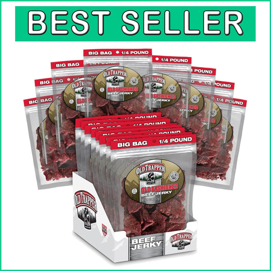 Authentic Old-Fashioned Beef Jerky 1/4 lb - Healthy Snack Alternative, Pack of 8