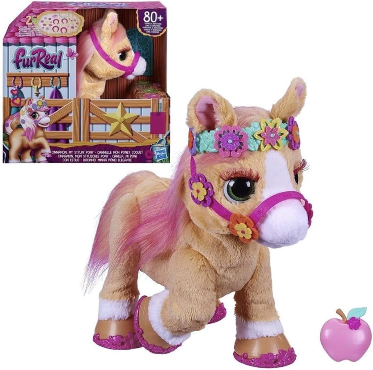 Cinnamon Interactive Pony Toy – 14-Inch Plush with 80+ Sounds & 26 Accessories