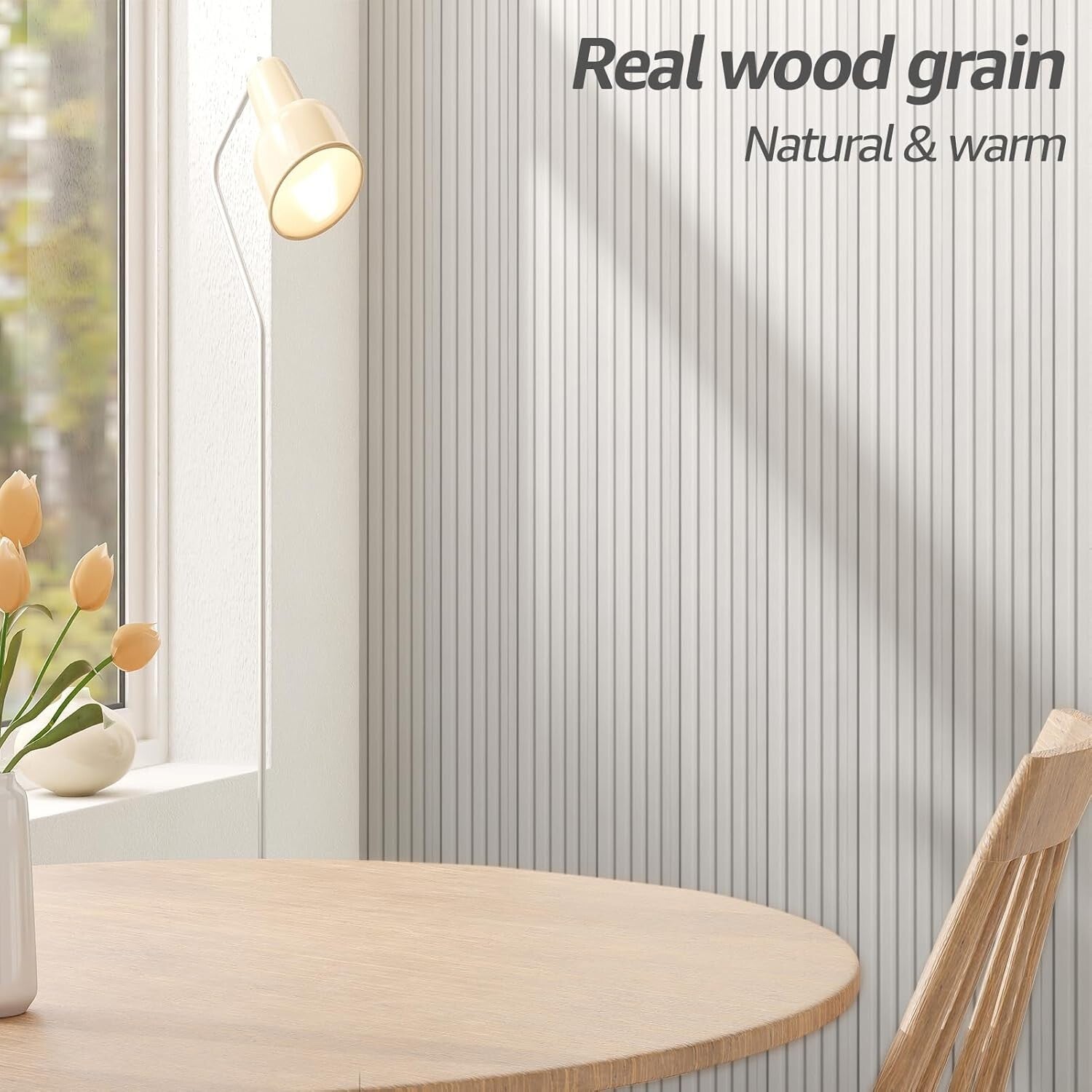 Durable 3D WPC Slat Wall Accent Panels - White, 8-Pack, Perfect for Home Design