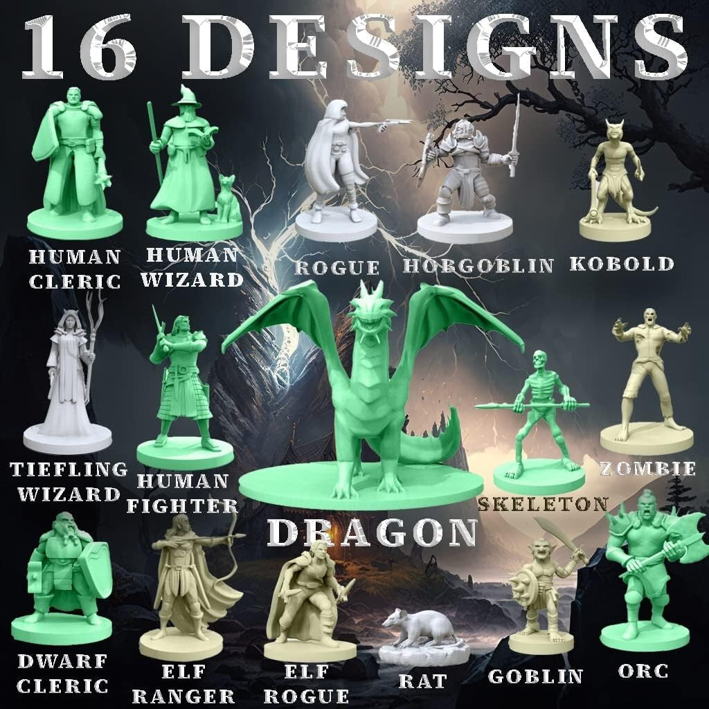 93-Pc Mythical Heroes Mini Figure Set for Epic D&D Adventures - 16 Designs