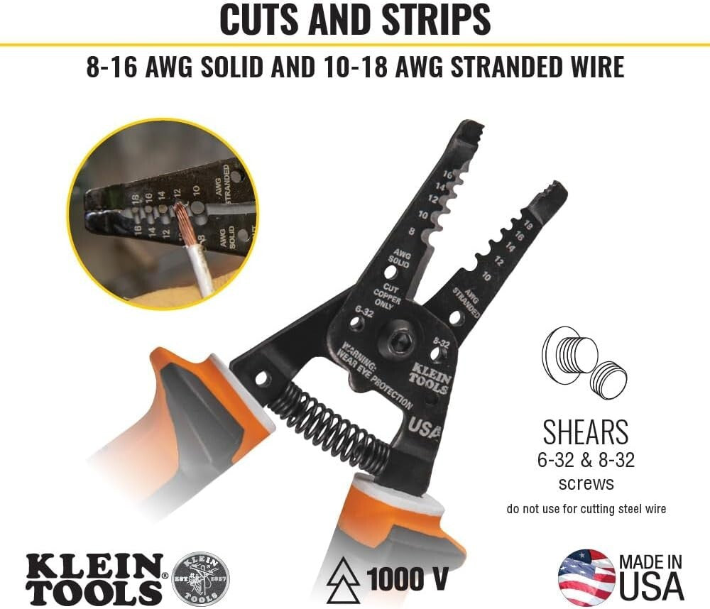 5-Piece 1000V Insulated Tool Kit with Pliers, Wire Stripper, and Screwdrivers