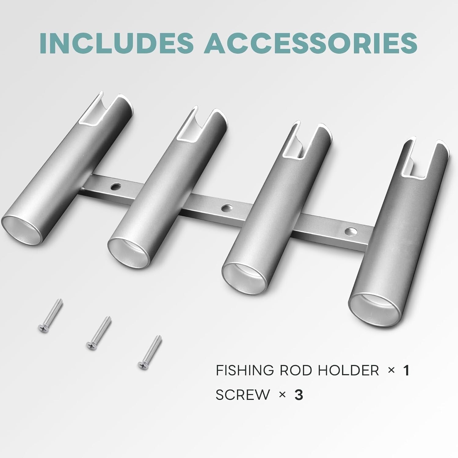 Premium Aluminum Fishing Rod Holder - 4 Rod Capacity with Scratch-Proof Lining