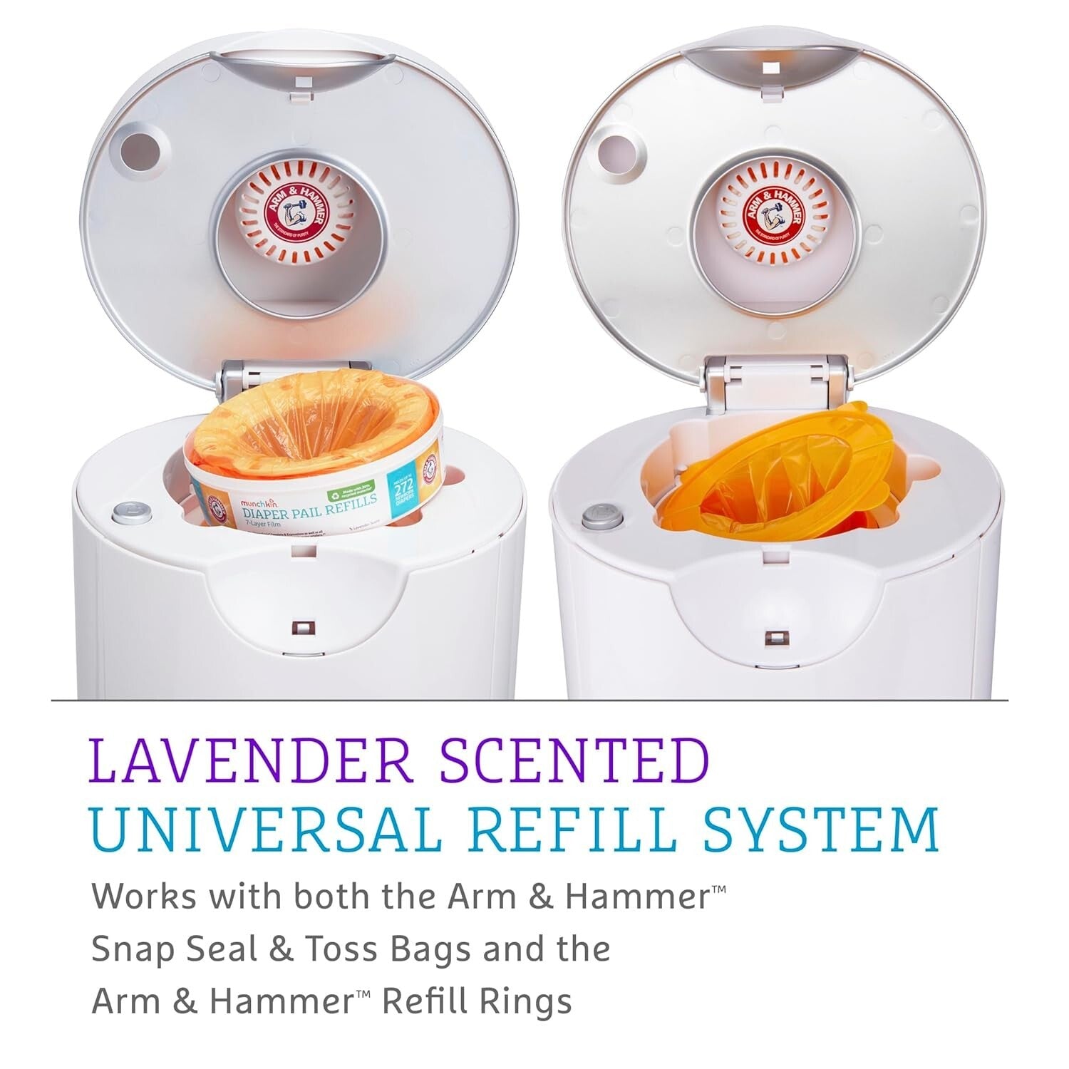 Elegant STEP Diaper Pail with Arm & Hammer Technology for Odor-Free Nurseries