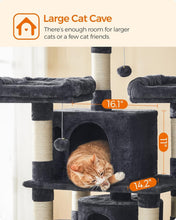 Load image into Gallery viewer, Multi-Level Cat Tree for All Breeds – Cozy 67 Inches of Smoky Gray Comfort