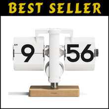 Load image into Gallery viewer, Cordless Wood Mini Flip Desk Clock with Large Numbers - Ideal for Any Setting