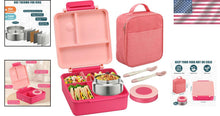 Load image into Gallery viewer, Insulated 54oz Bento Lunch Box and Soup Jar for Kids - Convenient &amp; Practical