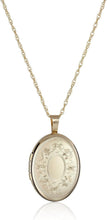 Load image into Gallery viewer, Personalized Oval Locket Necklace - Handcrafted, Engravable 18" Gold Pendant