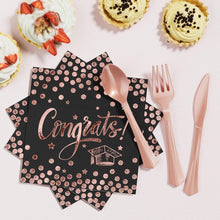 Load image into Gallery viewer, Complete 2025 Graduation Celebration Kit - 245 PCS in Black, Pink &amp; Rose Gold