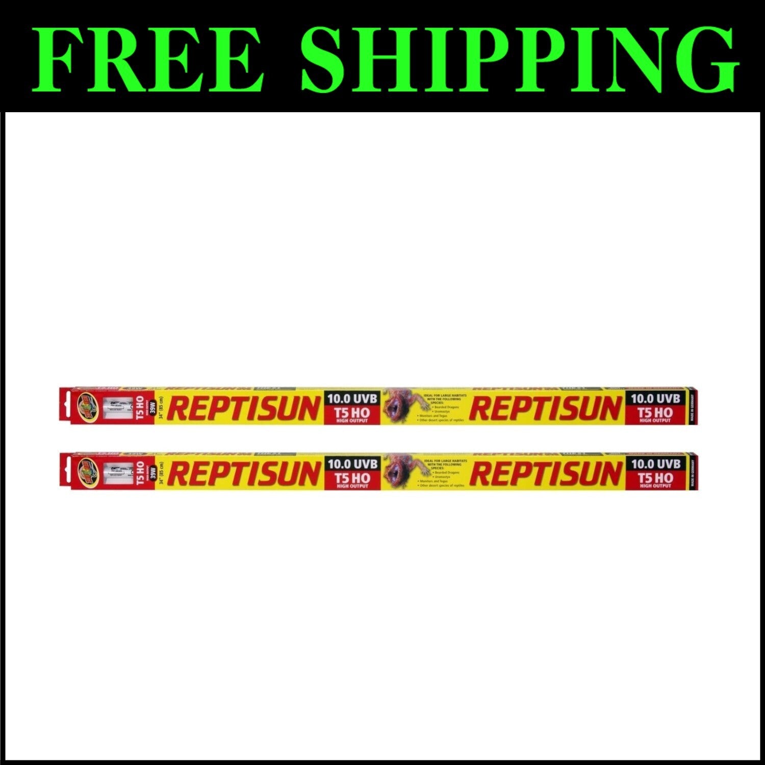High-Efficiency 39W Reptisun Fluorescent Tubular Lamps - Full Spectrum 2-Pack