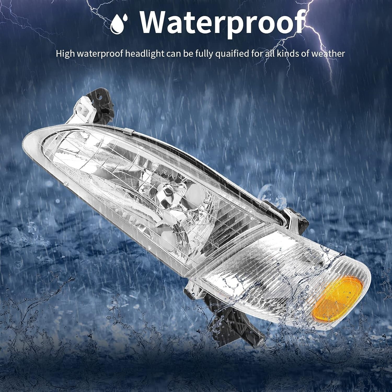 Direct Fit Headlights for 1998-2000 Corolla - Clear Polycarbonate Lens Included