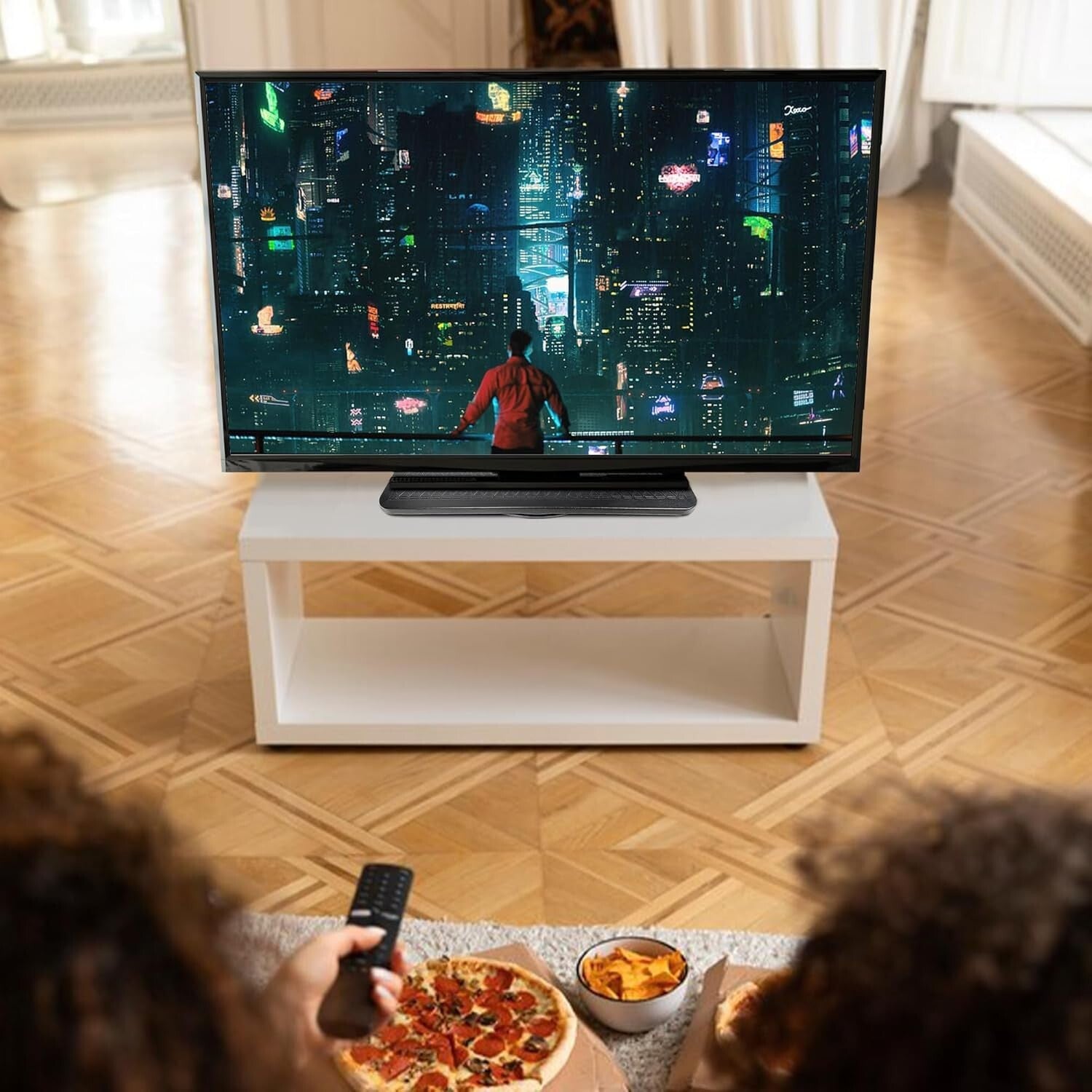 Durable 21-Inch TV Swivel Base with Steel Ball Bearings - Glare-Free Viewing