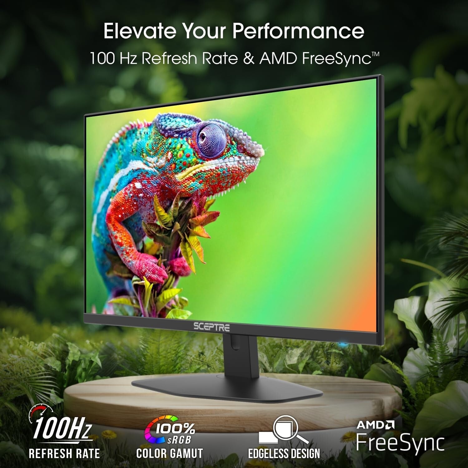 24-Inch Full HD 100Hz Monitor - Immersive Edgeless Display with FreeSync & Audio