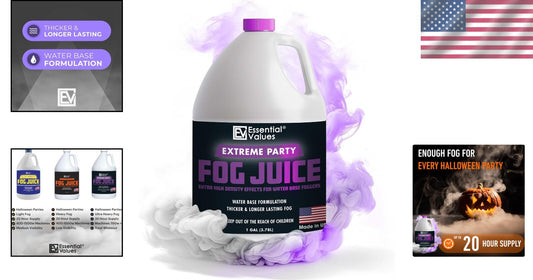 USA-Made High Density Fog Fluid - Ideal for DJs & Lighting Effects - 1 Gallon