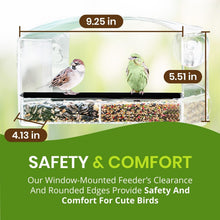 Load image into Gallery viewer, Eco-Friendly Clear Bird Feeder with Strong Suction Cups for Hummingbird Viewing