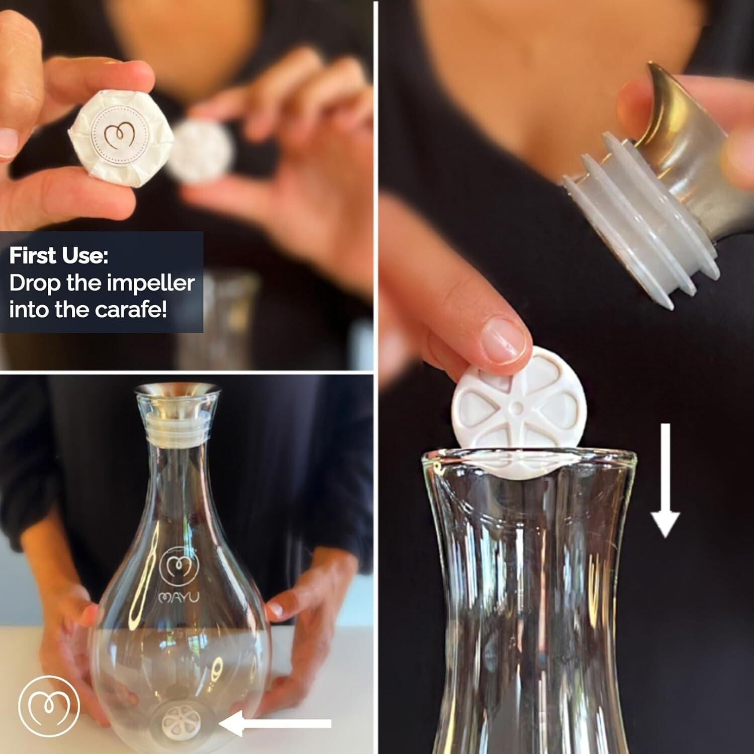 Stylish Handblown Carafe with Vortex Technology - Perfect for Home and Office