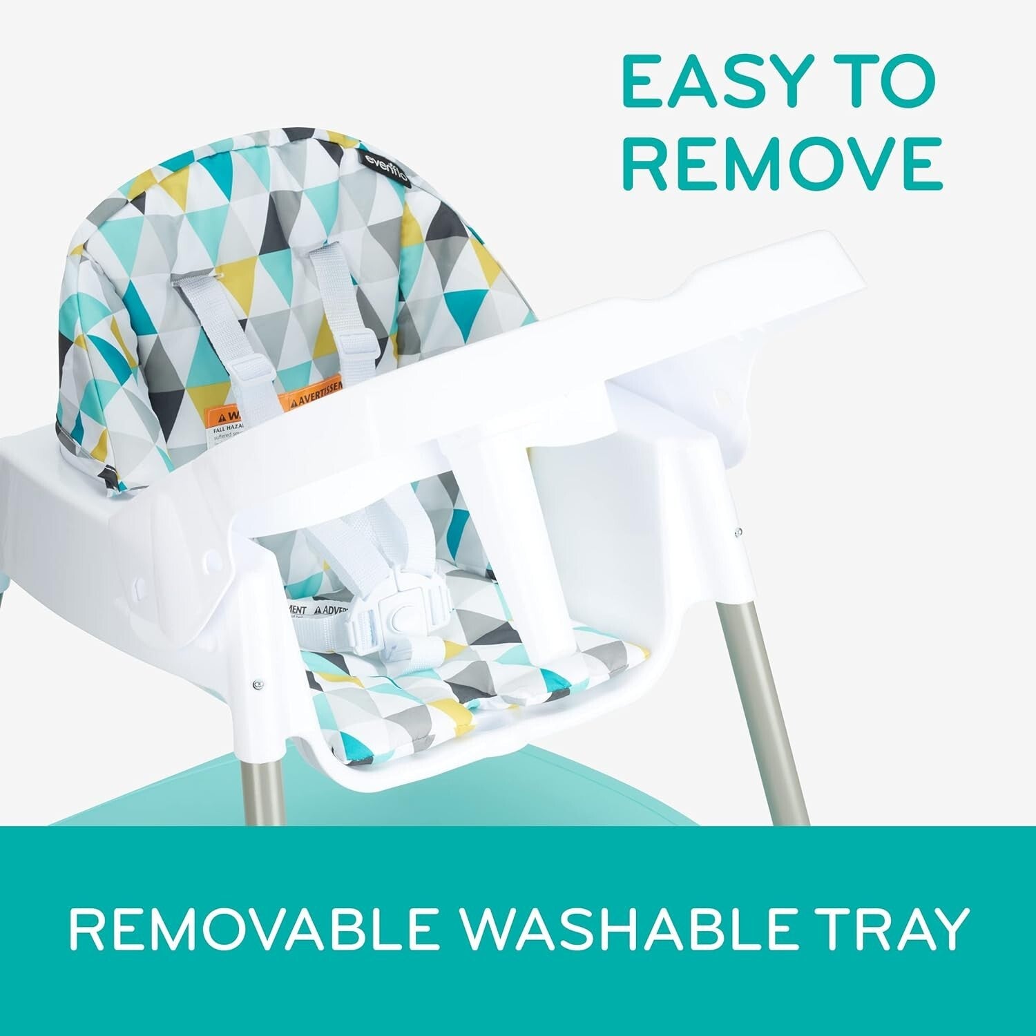 Portable 4-in-1 High Chair with Machine Washable Seat - Prism Triangles