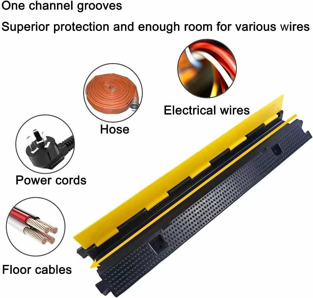 Modular Interlocking Cable Ramps - 22000Lbs Load Heavy-Duty Rubber System