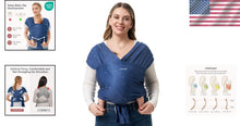 Load image into Gallery viewer, Versatile Baby Wrap Carrier - Ergonomic Sling for Newborns to Toddlers (8-35 ...