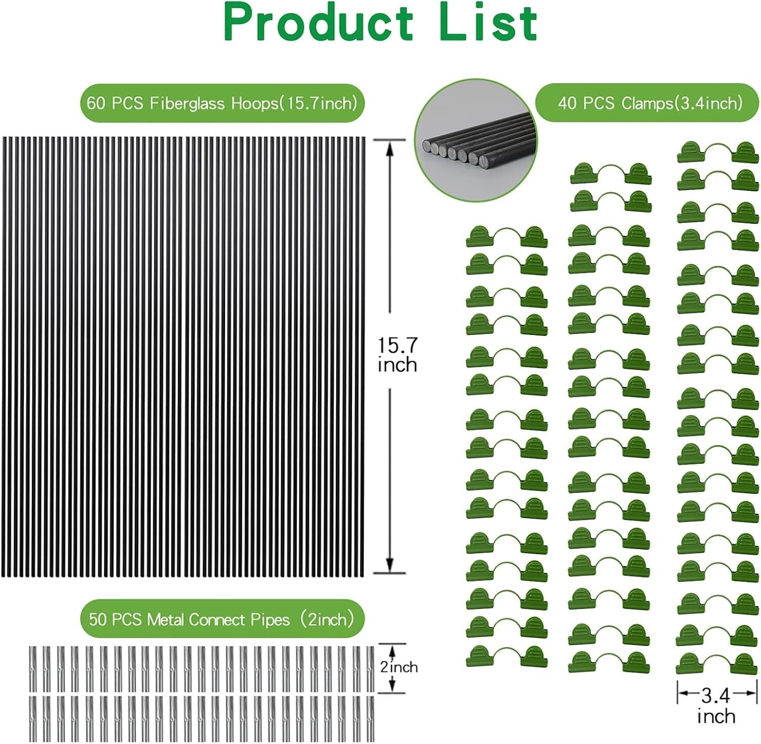 Durable 7FT Greenhouse Hoops - 12 Sets for Raised Bed Plant Protection