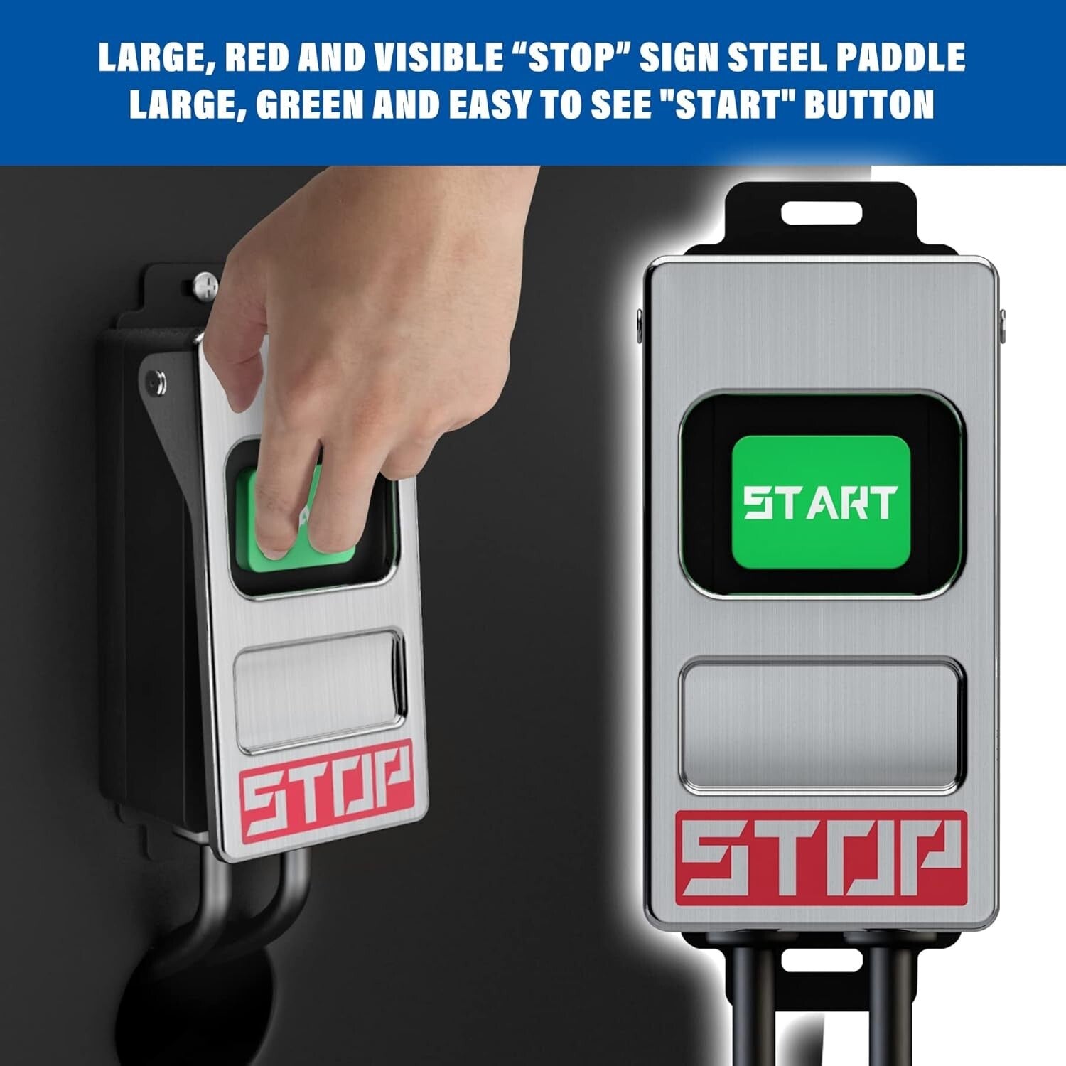 Emergency Shutoff Router Table Switch - 15A Heavy-Duty with Long Cords & Paddle