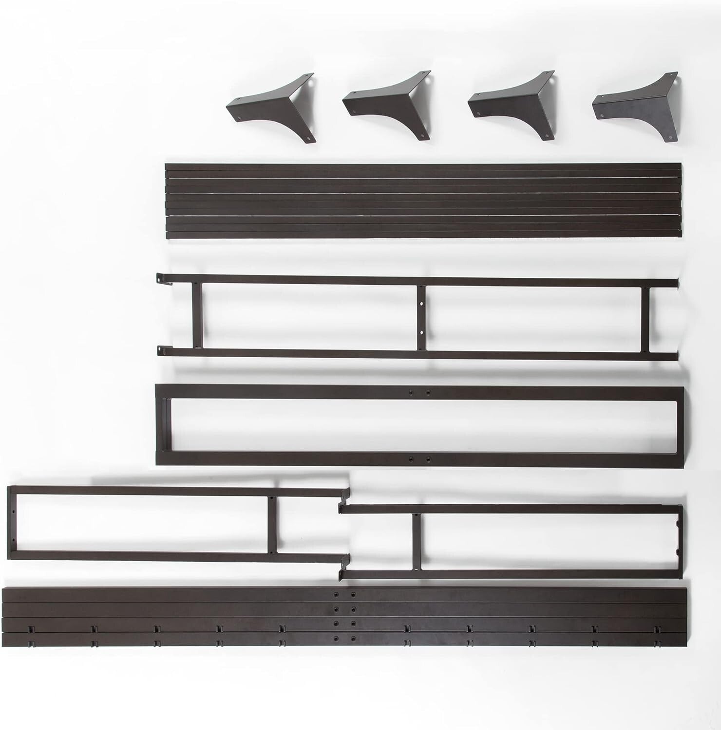 Queen Metal Platform Bed Frame with Integrated Steel Slat Support - Black Finish