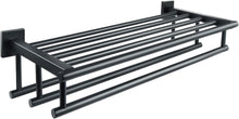Load image into Gallery viewer, 24-Inch Matte Black Towel Rack with 3 Stainless Steel Bars - Heavy Duty Design