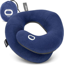 Load image into Gallery viewer, Adjustable Travel Neck Pillow with Double Support and Washable Carry Bag - Navy